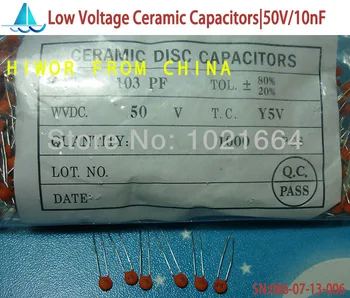 (1000pcs/lote)(Capacitores Cerâmicos|Baixa) 50V 103 10nF de 0,01 uF, de Baixa Tensão Capacitor de Disco Cerâmico, TOL.10%